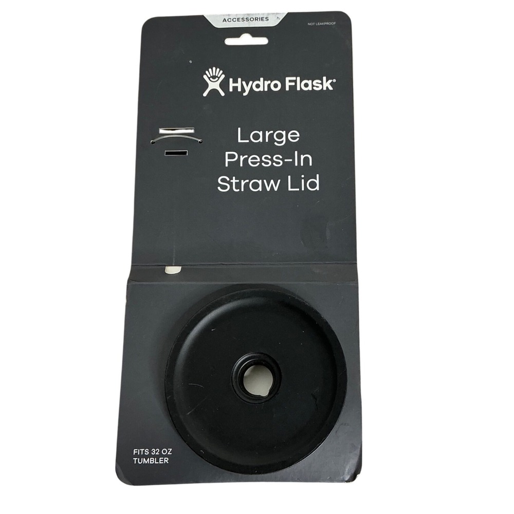 Hydro Flask Large Press-In Straw Lid Fits 32 oz Tumbler Replacement Black